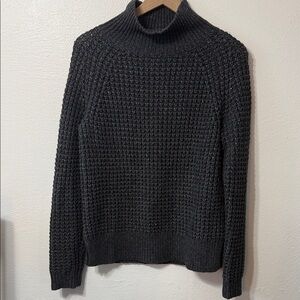 Chic Charcoal Knit Turtleneck Sweater